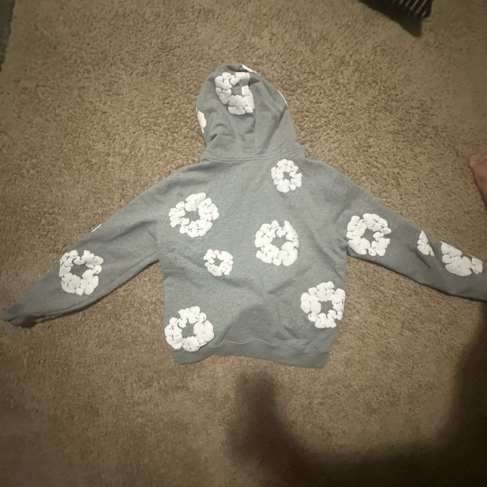Gray Floral Hoodie for Men